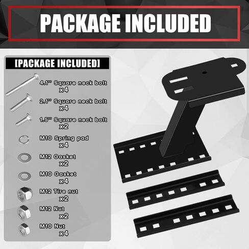VIAGL Spare Tire Mount, Spare Tire Rack, Spare Tire Carrier Tire Holder, Utility Trailer Spare Tire Mount Fit for 4 & 5 & 6 Lugs Trailer Wheels on 4", 4.5'', 4.75'', 5'' and 5.5'' Bolt Patterns, Black in Saudi Arabia