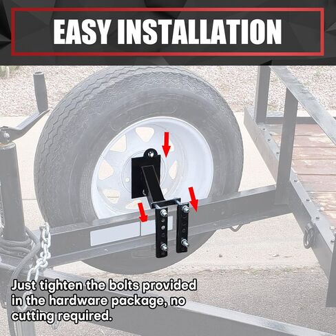 VIAGL Spare Tire Mount, Spare Tire Rack, Spare Tire Carrier Tire Holder, Utility Trailer Spare Tire Mount Fit for 4 & 5 & 6 Lugs Trailer Wheels on 4", 4.5'', 4.75'', 5'' and 5.5'' Bolt Patterns, Black in Saudi Arabia