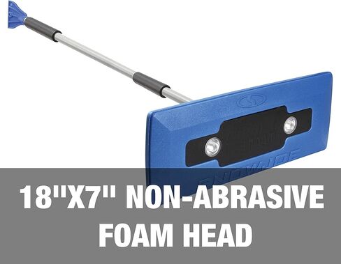 Snow Joe SJBLZD-LED مكنسة الثلج المتداخلة 4 في 1 + مكشطة ثلج، رأس إسفنجي 18 بوصة، مصابيح أمامية، أزرق in Kuwait