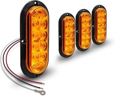 2 قطعة 6 بوصة مجموعة مصابيح LED بيضاوية حمراء للمقطورة [DOT FMVSS 108] [SAE S2T2I6] [تركيب السطح] [IP67 مقاوم للماء] [إيقاف الذيل] أضواء فرامل المقطورة لشاحنات مقطورة القوارب RV in Kuwait