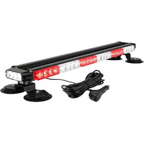ASPL 29.5 "54 LED شريط ضوء قوي مزدوج الجانب وامض عالي الكثافة تحذير الطوارئ فلاش ضوء ستروب مع قاعدة مغناطيسية لمركبات البناء الآمنة وشاحنات السحب (العنبر / الأبيض)
