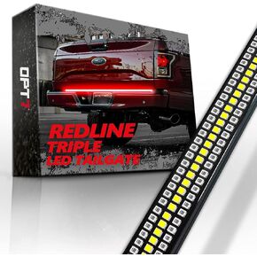 OPT7 60 بوصة Redline شريط إضاءة LED ثلاثي الصف مع إشارة انعطاف كهرماني متتابعة - شريط إضاءة بإطار من الألومنيوم الصلب المقاوم للطقس للشاحنات - بدون تركيب مثقاب - تشغيل فرامل عكسي كامل الوظائف in Kuwait