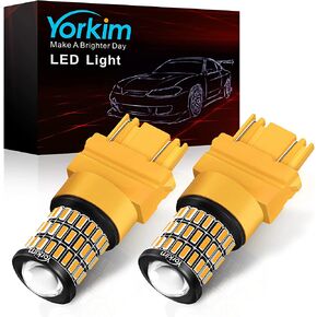Yorkim 3157 لمبة LED العنبر 3157 لمبة إشارة الانعطاف LED 3157 لمبة الوامض LED 3157a لمبة LED 4157 لمبة 3056 3156 3057 4057 LED 3157 لمبة إشارة الانعطاف الخلفية لمبة إشارة الانعطاف الأمامية 3457 لمبة LED، حزمة من 2
