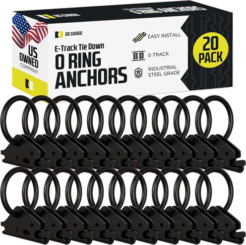 DC Cargo Heavy-Duty Steel E Track O Ring (Pack of 10) E Track Accessories E Track Rings Anchors for E Track Rail Tie-Down System to Secure Cargo in Enclosed/Flatbed Trailers, Trucks in Saudi Arabia