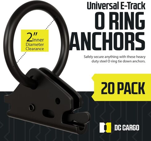 DC Cargo Heavy-Duty Steel E Track O Ring (Pack of 10) E Track Accessories E Track Rings Anchors for E Track Rail Tie-Down System to Secure Cargo in Enclosed/Flatbed Trailers, Trucks in Saudi Arabia