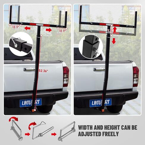 موسّع سرير الشاحنة بيك أب من لوتورمر قابل للتعديل والتشوه، مزود بحزام صلب عالي التحمل يثبت على شكل شاحنة للسلم والرفوف والزورق والقوارب الكاياك والأنابيب الطويلة والأخشاب in Kuwait