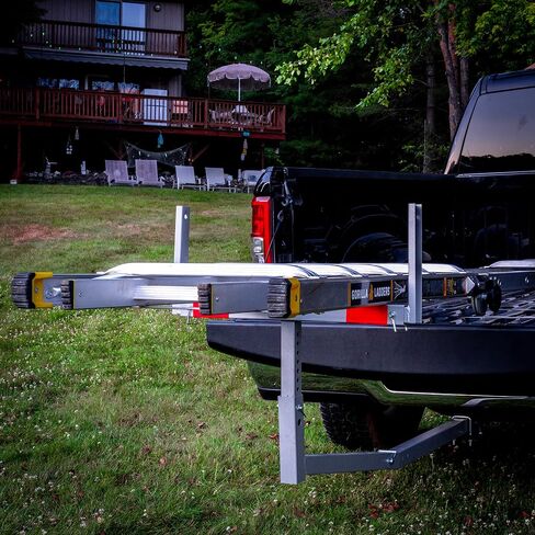 Mockins 2-in-1 Design 750lb Cap. Truck Bed Extender Hitch Mount & Ratchet Straps | Heavy Duty Steel Truck Bed Extenders | Bed Extenders for Trucks, SUV, Vans |for Ladder, Canoe, Kayak, Pipes, Lumber in Saudi Arabia