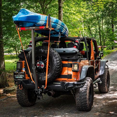 Mockins 2-in-1 Design 750lb Cap. Truck Bed Extender Hitch Mount & Ratchet Straps | Heavy Duty Steel Truck Bed Extenders | Bed Extenders for Trucks, SUV, Vans |for Ladder, Canoe, Kayak, Pipes, Lumber in Saudi Arabia