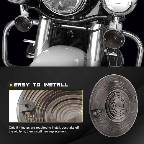 NTHREEAUTO 4PCS Clear Flat Turn Signals Lens Cover 3 1/4 Inch Compatible with Harley Electra Glide Road King Softail Touring in Kuwait