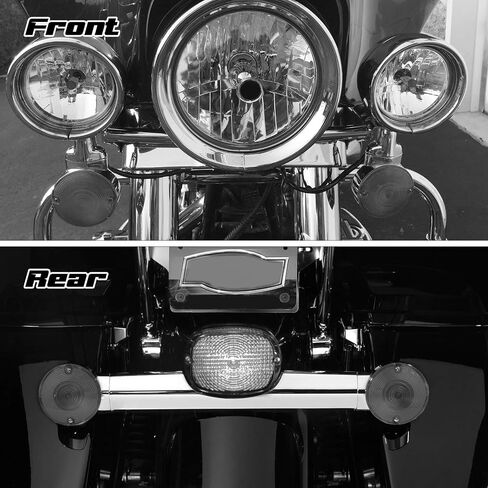 NTHREEAUTO 4PCS Clear Flat Turn Signals Lens Cover 3 1/4 Inch Compatible with Harley Electra Glide Road King Softail Touring in Kuwait
