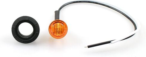TMH 50 قطعة 3/4 بوصة كهرمان 3 مصابيح LED صغيرة مستديرة صغيرة مع مطاط عالمي للشاحنات والشاحنات والقوارب والحافلات RV مصابيح محكمة الغلق مقاومة للماء 12 فولت تيار مستمر in Kuwait