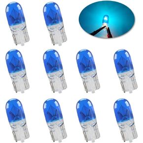 T10 Small Halogen Light Bulb Amber,Super Bright 194 W5W 168 5W Wedg Bulbs for Car License Plate Light Dome Map Light Side Parking Light Fog Light Tail Light 12V (10 Pack)