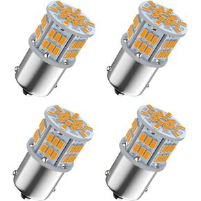 1156 Bulb Amber Yellow, 1141 1003 BA15S Led, 12V-24V 54-SMD 3014 Chips LED Bulbs for RV Camper Trailer Trunk Vehicle Interior Lights Tail Backup Reverse Lights Parking Lights 4pcs in Kuwait