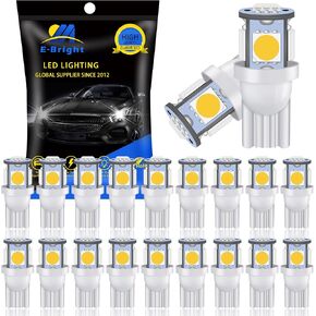 YM E-Bright T10 194 LED Bulb 168 2825 W5W 5050 5SMD Replacement for Truck Bus Interior Lights Clearance Wedge Dome Trunk License Plate Lamp 24V,Mix color 10 Red + 10 Blue (Pack of 20) in Saudi Arabia