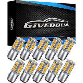 GIVEDOUA 1157 LED لمبة السيارة، BAY15D 7528 2057 2357 مصابيح LED بديلة لمصابيح فرامل مقطورة السيارة RV 12 فولت، فائقة السطوع 5050 18-SMD 6000K أبيض، (10 قطع) in Kuwait
