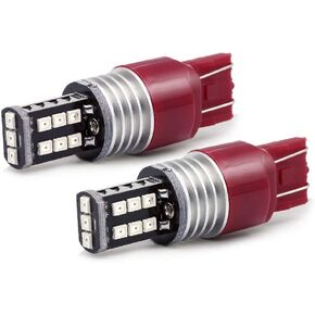 Syneticusa 7443 Red Flashing Strobe Blinking Rear Alert Safety Brake Tail Stop High Power LED Light Bulbs in Saudi Arabia