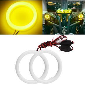 QasimLED 1-Pair أبيض 60 مم COB 39SMD LED هالو خواتم سيارات دراجات نارية عيون الملاك أضواء الضباب المصباح مع غطاء 12 فولت 24 فولت in Kuwait