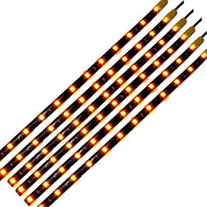 DC 12V Waterproof 1Ft 12 LED Strip Underbody Light with 6 inches Wires for Motor (Amber/Yellow,Pack of 6) in Saudi Arabia