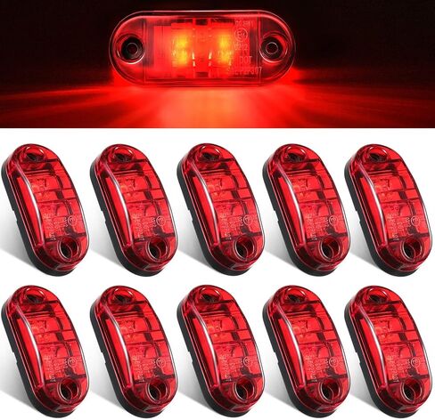 10 Pcs 2.5 Inch LED Trailer Lights 2 Diode Waterproof LED Trailer Side Marker Lights Oval Signal Running Lights For Truck Boat RV (Amber) in Saudi Arabia