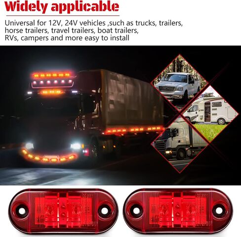 10 Pcs 2.5 Inch LED Trailer Lights 2 Diode Waterproof LED Trailer Side Marker Lights Oval Signal Running Lights For Truck Boat RV (Amber) in Saudi Arabia