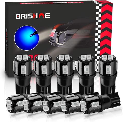 BRISHINE 194 مصباح LED 6000K زينون أبيض للغاية 5630 شريحة T10 168 2825 175 W5W مصابيح LED بديلة للسيارة الداخلية لخريطة القبة وأضواء لوحة الترخيص (حزمة من 10) in Kuwait