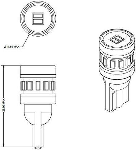 2pcs 90lm 5500K White 194 T10 2825 360° Long Life 14 LED Bulb in Saudi Arabia