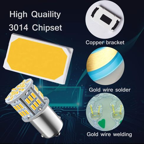 Melphan-Auto 1156 لمبة الضوء العكسي، Led 1141 1003 7506 BA15S لمبات، 12V-24V 54-SMD تستخدم للأضواء العكسية لشاحنة السيارة، أضواء وقوف السيارات الخلفية، مصباح داخلي RV لمقطورة التخييم، 4 قطع بيضاء in Kuwait