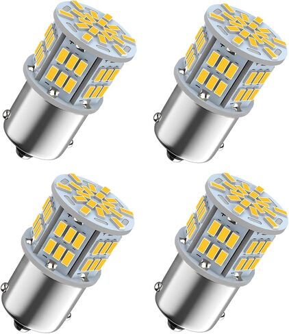 Melphan-Auto 1156 لمبة الضوء العكسي، Led 1141 1003 7506 BA15S لمبات، 12V-24V 54-SMD تستخدم للأضواء العكسية لشاحنة السيارة، أضواء وقوف السيارات الخلفية، مصباح داخلي RV لمقطورة التخييم، 4 قطع بيضاء in Kuwait