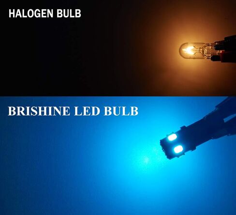 BRISHINE 300LM مشرق للغاية Canbus خالية من الأخطاء 194 168 2825 192 W5W T10 LED لمبات العنبر الأصفر 9-SMD 2835 شرائح LED للعلامة الجانبية بدوره إشارة الوامض خريطة أضواء وقوف السيارات الباب (حزمة من 4) in Kuwait
