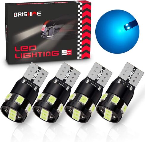 BRISHINE 300LM مشرق للغاية Canbus خالية من الأخطاء 194 168 2825 192 W5W T10 LED لمبات العنبر الأصفر 9-SMD 2835 شرائح LED للعلامة الجانبية بدوره إشارة الوامض خريطة أضواء وقوف السيارات الباب (حزمة من 4) in Kuwait