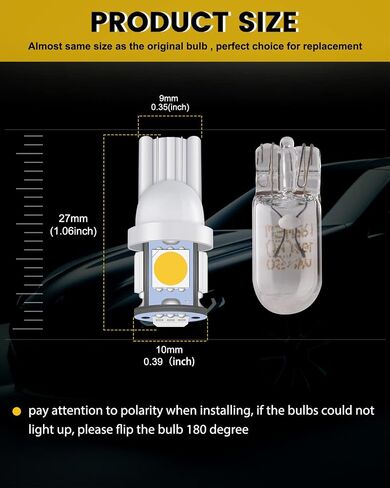 EverBright T10 194 Led Bulb 5050 5SMD 168 W5W 2825 LED لمبة للسيارة الداخلية أضواء قبة خريطة جذع ضوء لوحة القيادة لوحة ترخيص لوحة ضوء مصباح DC 12V، أحمر (حزمة من 20) in Kuwait
