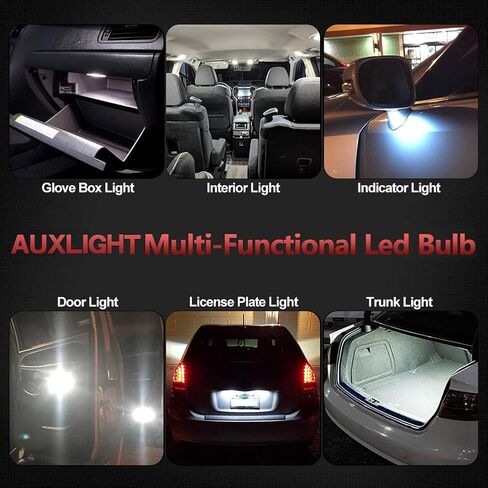 AUXLIGHT DE3175 DE3021 DE3022 3175 31MM 1.22 "Festoon Canbus مصابيح إضاءة داخلية LED خالية من الأخطاء 6000K زينون أبيض، رقائق 6SMD فائقة السطوع لباب خريطة القبة وأضواء لوحة الترخيص (حزمة من 6) in Kuwait