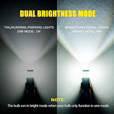 AUXLIGHT 7440 7441 7443 7444 T20 992 W21W LED لمبات زينون بيضاء، فائقة السطوع 57-SMD LED بديلة للنسخ الاحتياطي/الأضواء العكسية، أضواء الفرامل/الذيل، إشارة الانعطاف/وقوف السيارات أو أضواء التشغيل (حزمة من 2) in Kuwait