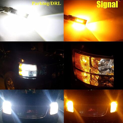 Alla Lighting T25 3457 3157 Switchback LED Turn Signal Lights Dual Color 6000K White/Amber Yellow 12V 4157NAK 3457AK 4057 3057 3757AK 5702AK 4157AK Extremely Super Bright 2835 28-SMD Upgrade in Saudi Arabia