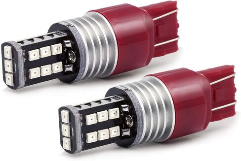 Syneticusa 7443 Red Flashing Strobe Blinking Rear Alert Safety Brake Tail Stop High Power LED Light Bulbs in Saudi Arabia