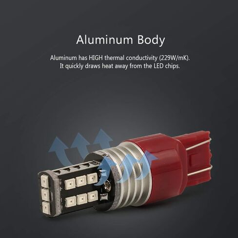 Syneticusa 7443 Red Flashing Strobe Blinking Rear Alert Safety Brake Tail Stop High Power LED Light Bulbs in Saudi Arabia