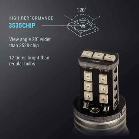 Syneticusa 7443 Red Flashing Strobe Blinking Rear Alert Safety Brake Tail Stop High Power LED Light Bulbs in Saudi Arabia