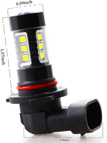 2 قطعة من مصابيح إضاءة الضباب 9145 LED ساطعة للغاية 6000K Hign Power 16 SMD LED مصباح ضباب بديل لمصابيح الضباب H10 9045 9040 مصابيح الضباب أو DRL، أبيض زينون in Kuwait