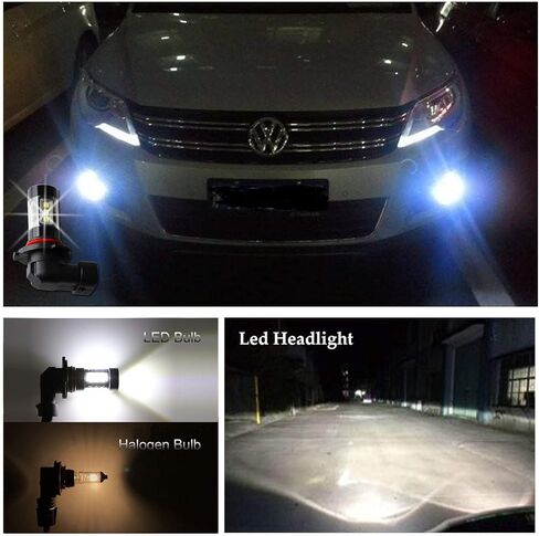 2 قطعة من مصابيح إضاءة الضباب 9145 LED ساطعة للغاية 6000K Hign Power 16 SMD LED مصباح ضباب بديل لمصابيح الضباب H10 9045 9040 مصابيح الضباب أو DRL، أبيض زينون in Kuwait