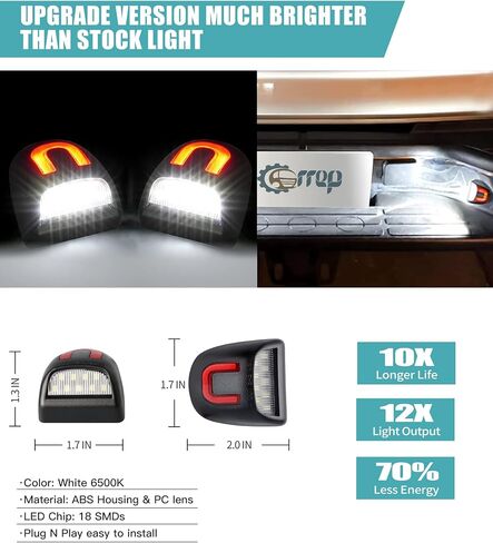 LED License Plate Light Assembly,24pcs LED 6500K White Compatible with Silverado Suburban Tahoe Sierra 1500 2500 3500 HD Escalade EXT, 2 Pack (6500K + BIG LED) in Saudi Arabia