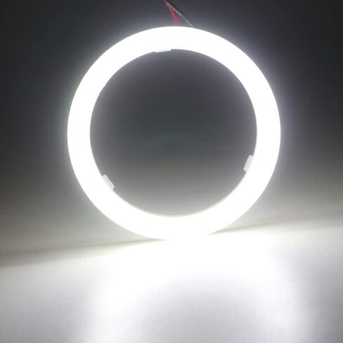 QasimLED 1-Pair أبيض 60 مم COB 39SMD LED هالو خواتم سيارات دراجات نارية عيون الملاك أضواء الضباب المصباح مع غطاء 12 فولت 24 فولت in Kuwait