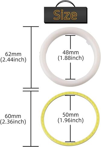 QasimLED 1-Pair أبيض 60 مم COB 39SMD LED هالو خواتم سيارات دراجات نارية عيون الملاك أضواء الضباب المصباح مع غطاء 12 فولت 24 فولت in Kuwait