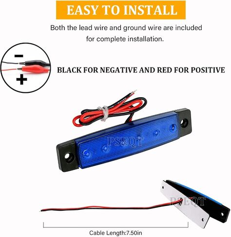 PSEQT 10 قطع LED شريط أضواء الصخور السيارة الخارجية Underglow Wheel Fender Well Lighting Kits مقاوم للماء لعربة الجولف Wrangler Offroad Truck RV UTV ATV Snowmobile (أزرق) in Kuwait