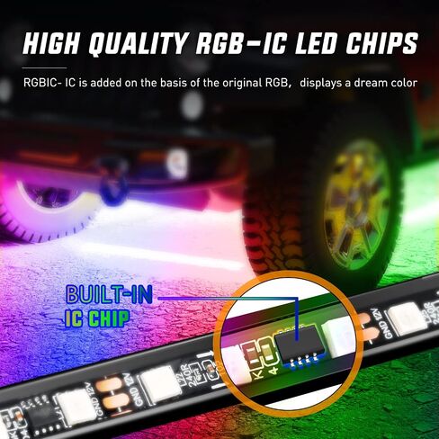 4 قطع من مصابيح شريط إضاءة نيون للسيارة من Nilight 256 مصباح LED RGBIC متعدد الألوان DIY صوت نشط وضع الموسيقى مع التحكم في التطبيق وشرائط الإضاءة السفلية للتحكم عن بعد، ضمان لمدة عامين in Kuwait