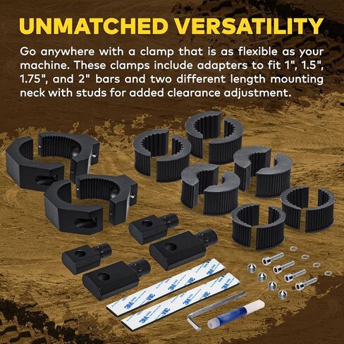 Off-Road ATV UTV Light Bar Mount Mounting Bracket Bar Clamp Kit [1"/1.5"/1.75"/2" Inch] [360-Degree] [2 x Stud Size] [Aluminium] [1 Unit] Bull Bar Roll Bar Clamp Roll Cage Clamps Mount for ATV UTV in Saudi Arabia