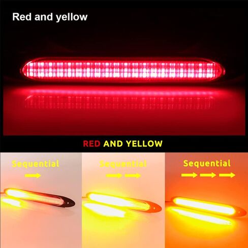 YSY Led Car DRL شريط أضواء النهار الجري مقاوم للماء 12 فولت مصباح أمامي تلقائي متسلسل إشارة الانعطاف الأصفر ضوء النهار العالمي 2 قطعة (34.5 سم، أبيض وأصفر) in Kuwait