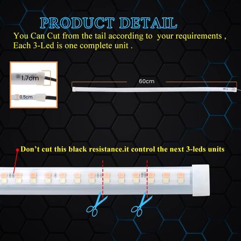 مصابيح شريطية LED EverBright للسيارات، شريط أمامي LED لأضواء الجري أثناء النهار، لمبة إشارة الانعطاف DRL، شريط LED متسلسل كهرماني/أصفر وأبيض (قطعتان 60 سم/24 بوصة) in Kuwait