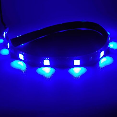 DC 12V Waterproof 1Ft 12 LED Strip Underbody Light with 6 inches Wires for Motor (Amber/Yellow,Pack of 6) in Kuwait
