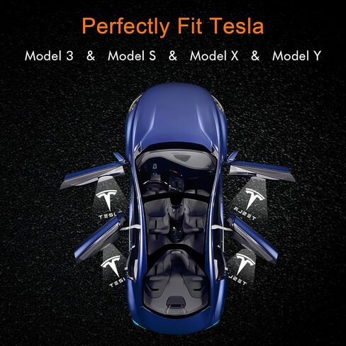 Car Door LED Logo Projector Puddle Lights Ultra-Bright Welcome Light 3D Laser Ghost Shadow Light Compatible with Tesla Model 3 Model S Model Y Model X Accessories(2 Pack) in Saudi Arabia