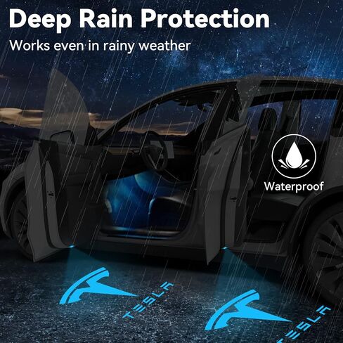 Car Door LED Logo Projector Puddle Lights Ultra-Bright Welcome Light 3D Laser Ghost Shadow Light Compatible with Tesla Model 3 Model S Model Y Model X Accessories(2 Pack) in Saudi Arabia